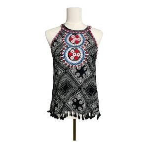 Savanna Jane Boho Blouse Shirt Tank Top Cottage Indie Fairy Festival Hippie M